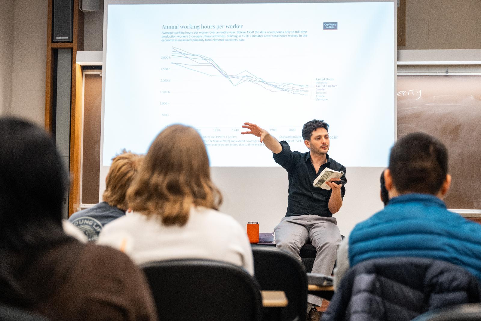 Professor teaching to Cornerstone class.