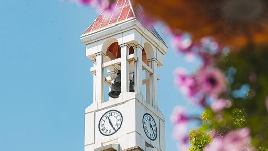 Purdue Bell tower in the spring.