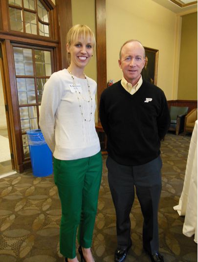 Brittany Bayless and President Mitch Daniels