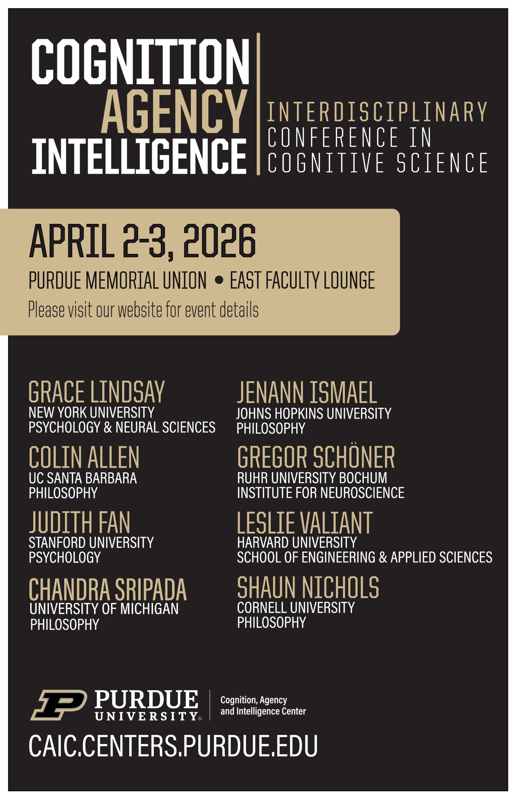 Cognition Agency Intelligence - April 2-3, 2026 - Purdue Memorial Union - East Faculty Lounge