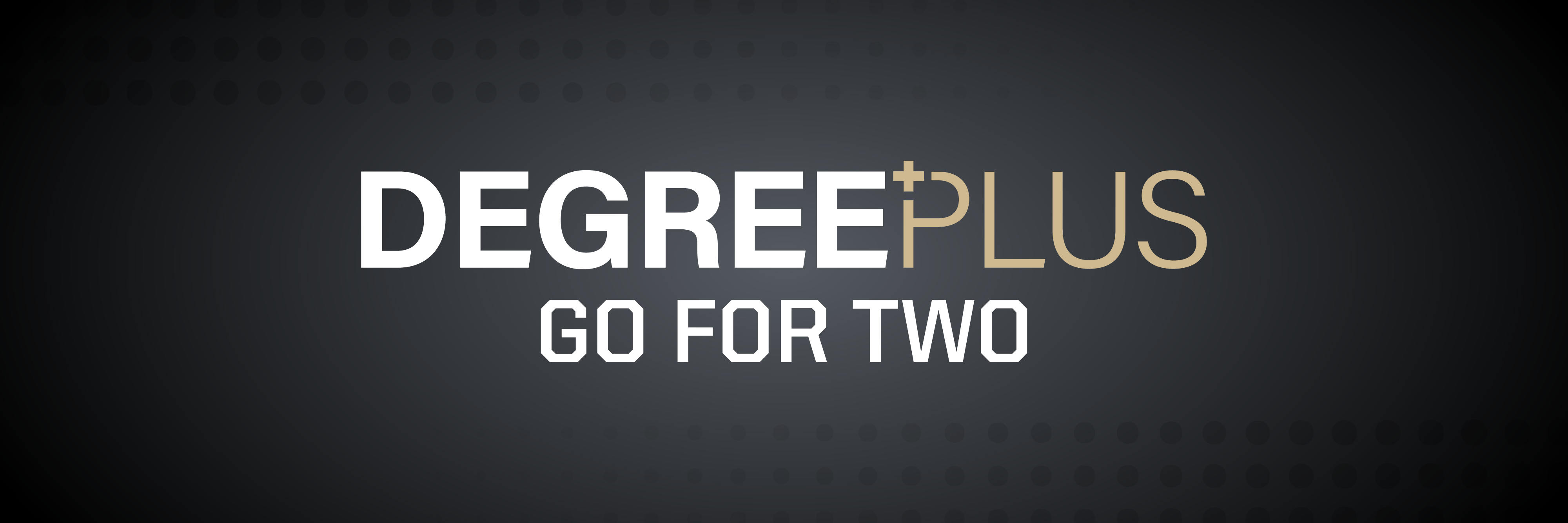 Banner with a text "Degree Plus"