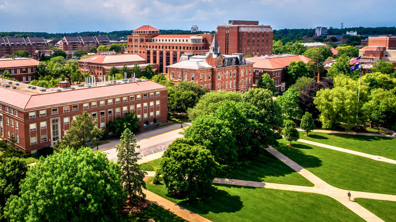 Aerial photo of Memorial Mall