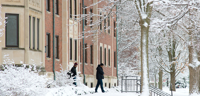 winter on campus