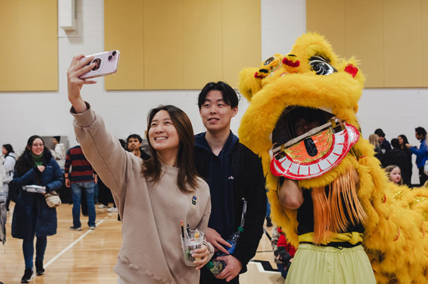 Students celebrating lunar new year