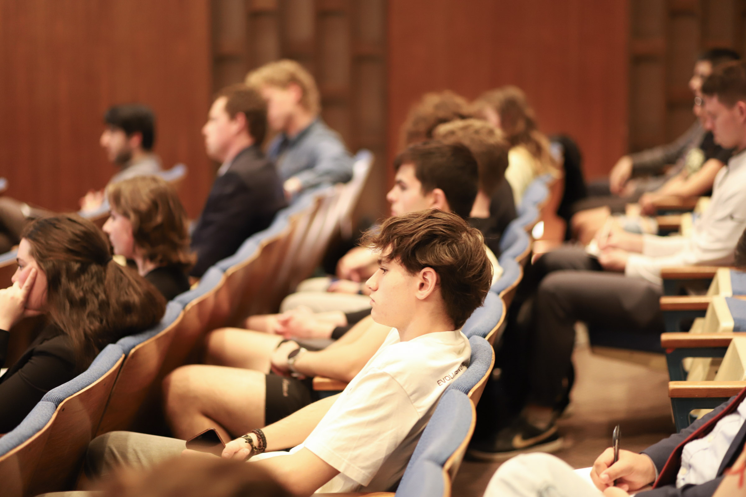 Students attending an event.
