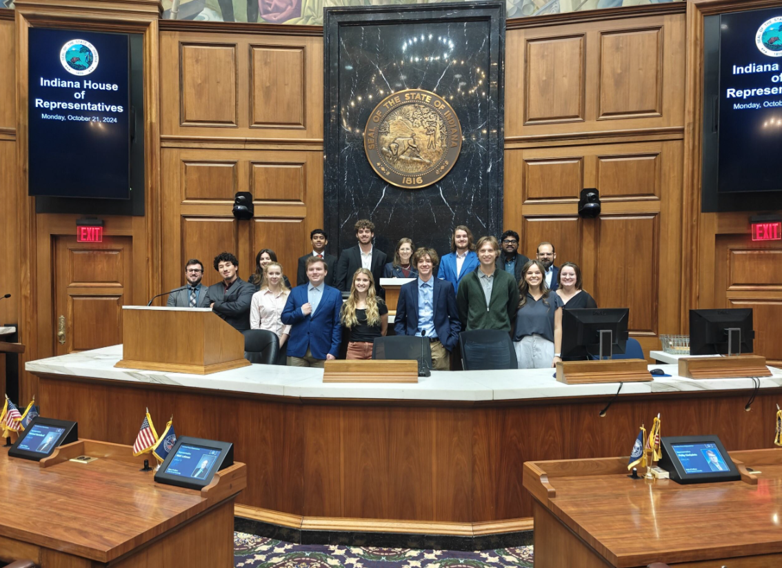 Students visiting the Statehouse in Indianapolis