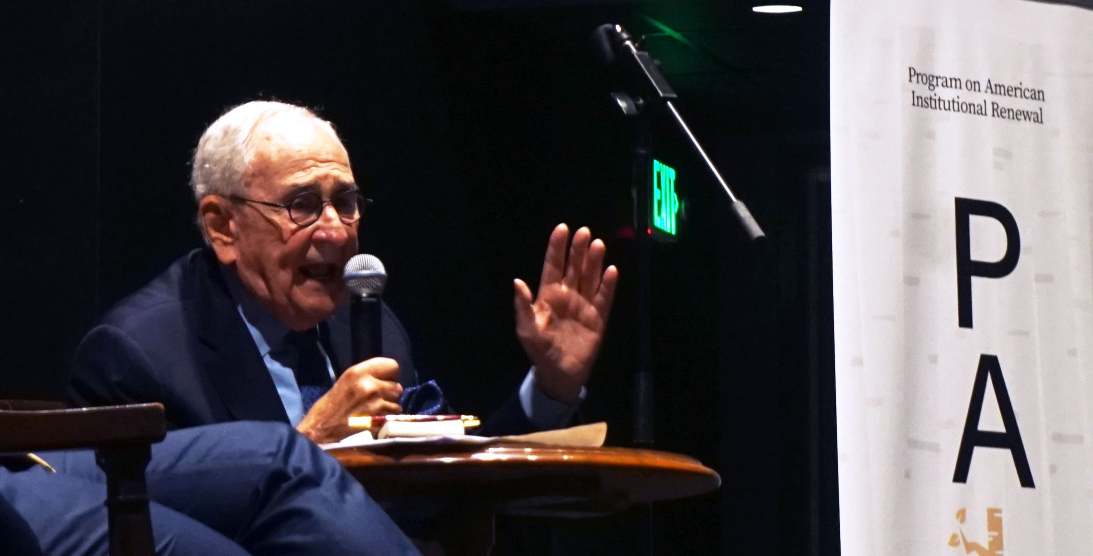 Berman speaking to the audience