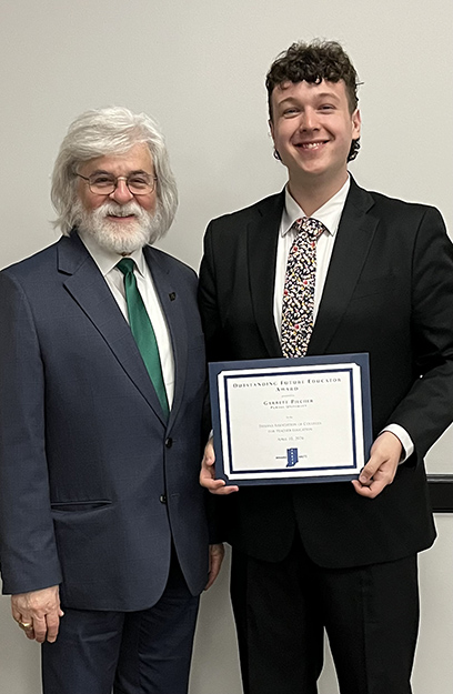 student receives Outstanding Future Educator Award