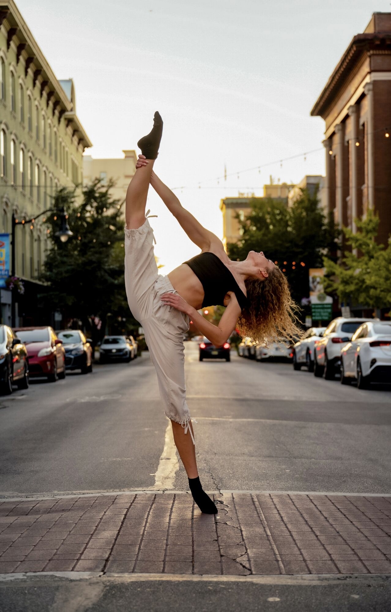 Dancer in a leg hold