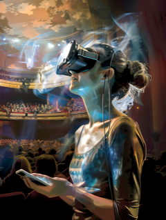 The Mediatized Spectator, generated using Midjourney