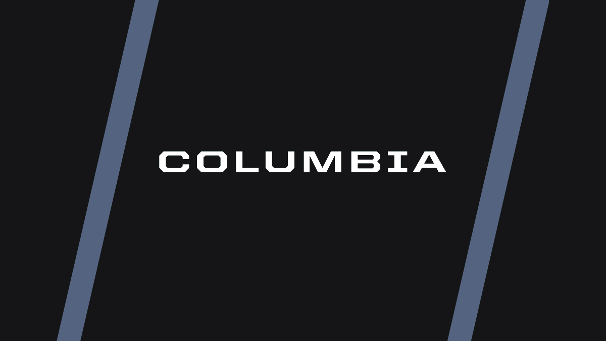 White words on black background that reads columbia