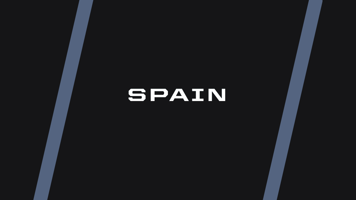 White words on black background that reads spain