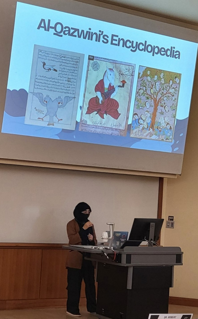 Rida altaf giving a presentation