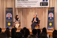Kang Kyung-wha at purdue on a stage talking