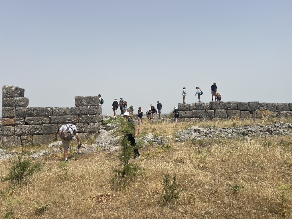 Purdue students on the ancient walls of Plataea.