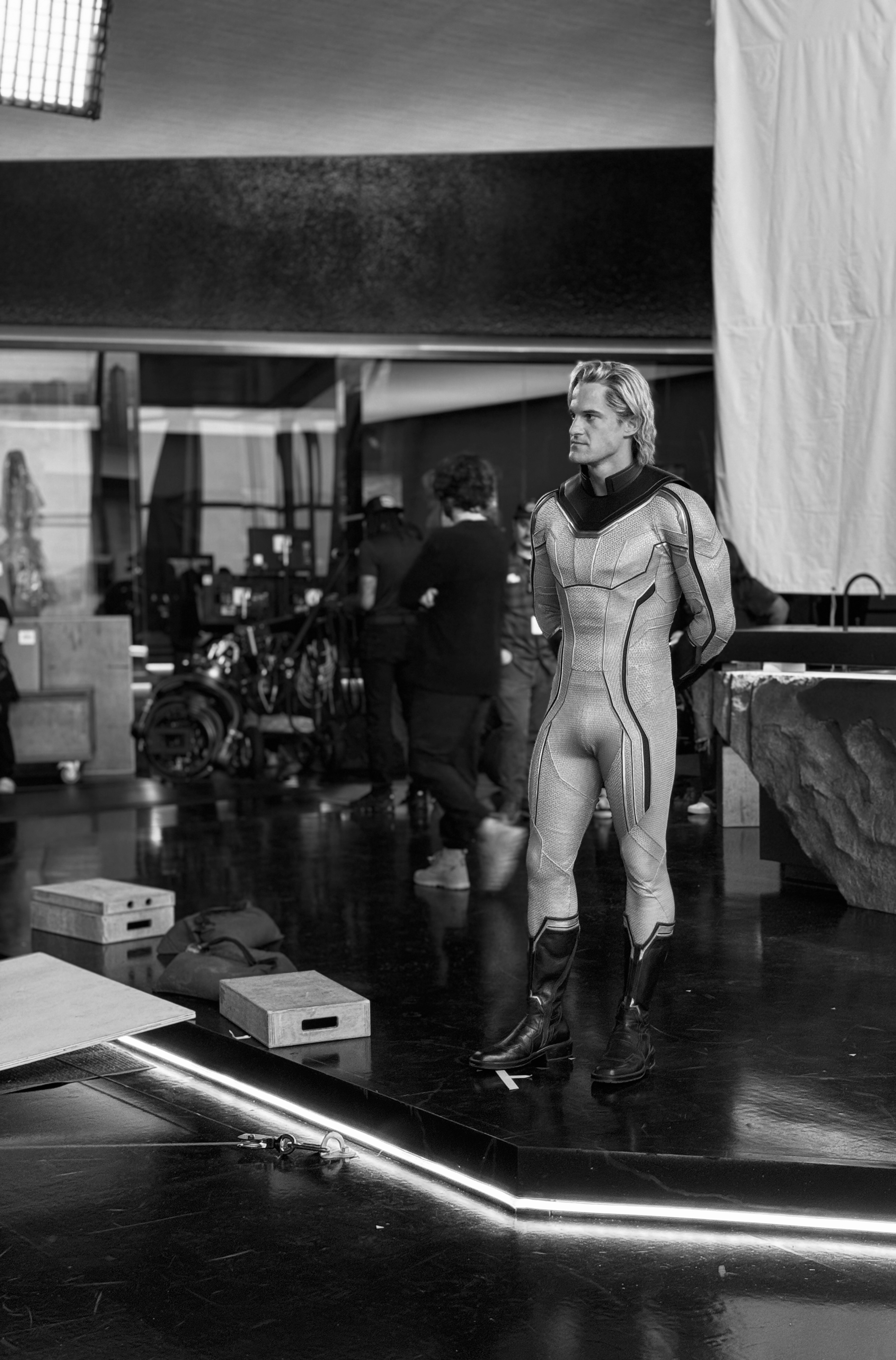 Alec Back on Filmset in Black and White