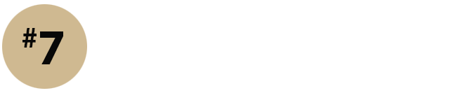 Gold circle with text reading Number 7.