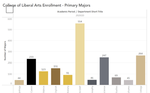 Image of Primary Majors Dashboard- Bar Chart