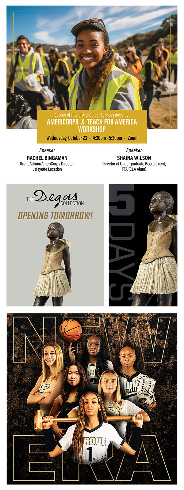 Collage of several different social media posts