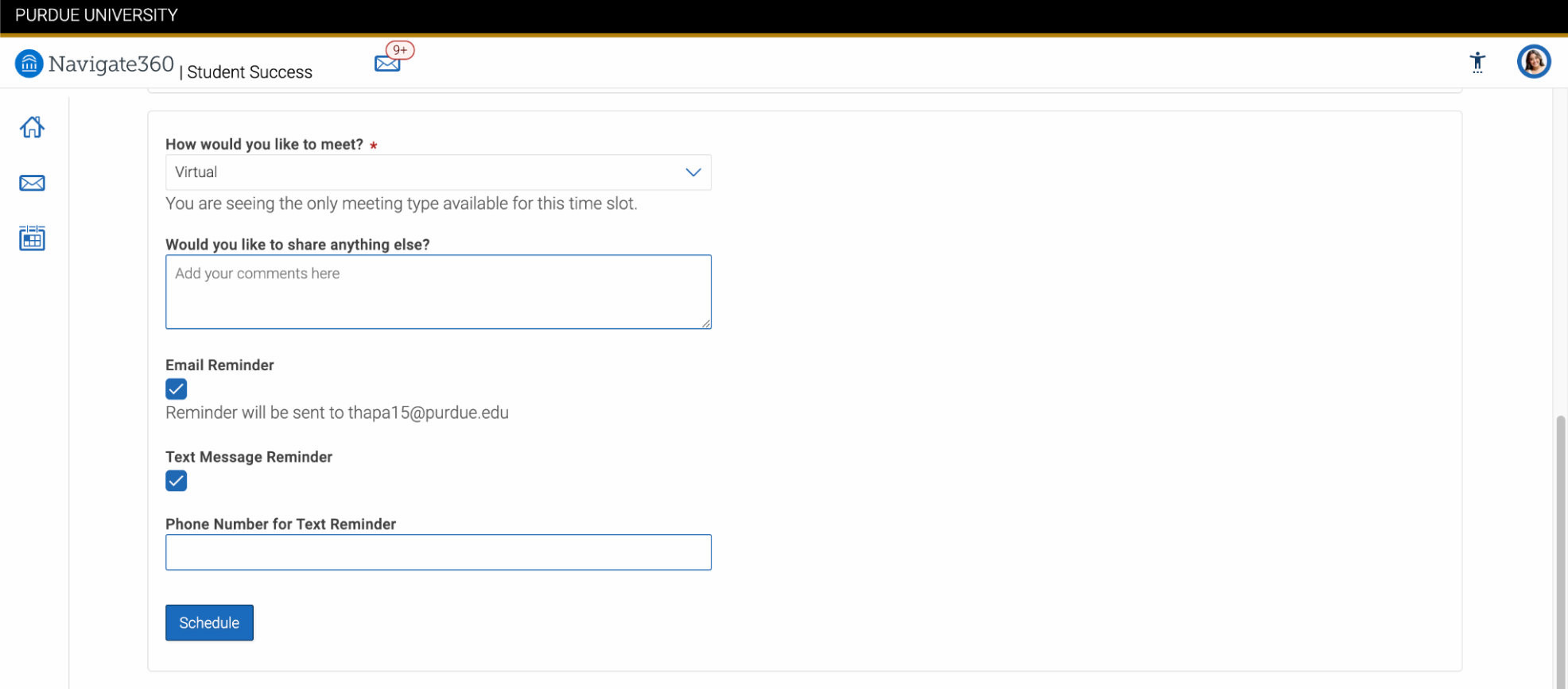 After selecting your time, make sure to review your appointment details before you confirm